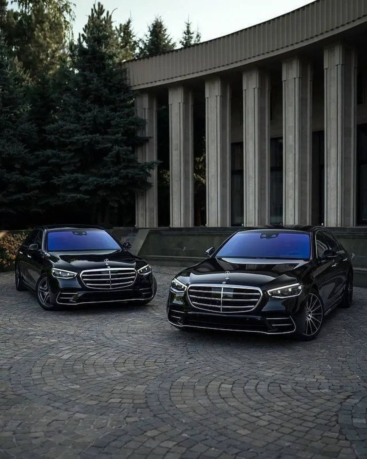 Black Mercedes S-Class of the AmstelCab fleet in Amsterdam